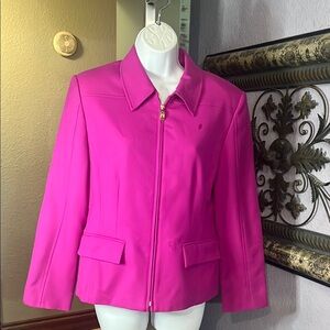 Classique Entier Wool Pink Jacket - zip pocket up front with pockets Sz M